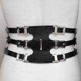 The back of the secura waist cincher is shown on a mannequin in front of a gray background.