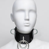 The front of the ilaria double ring posture collar is shown on a white mannequin in front of a gray background.