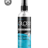 The begloss easy glide latex dressing aid spray is shown against a white background