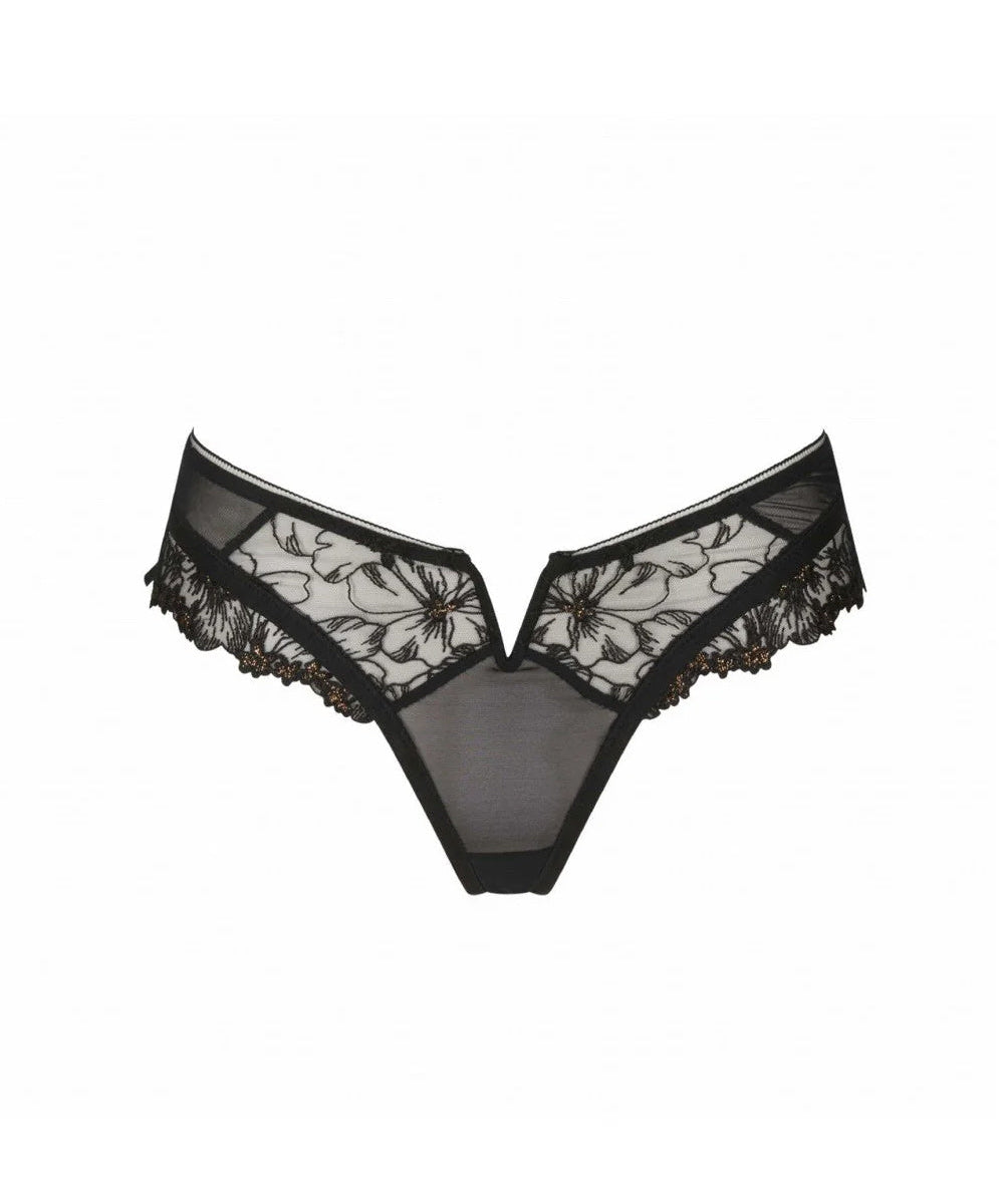 Black lace lingerie on a white background