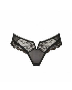 Black lace lingerie on a white background