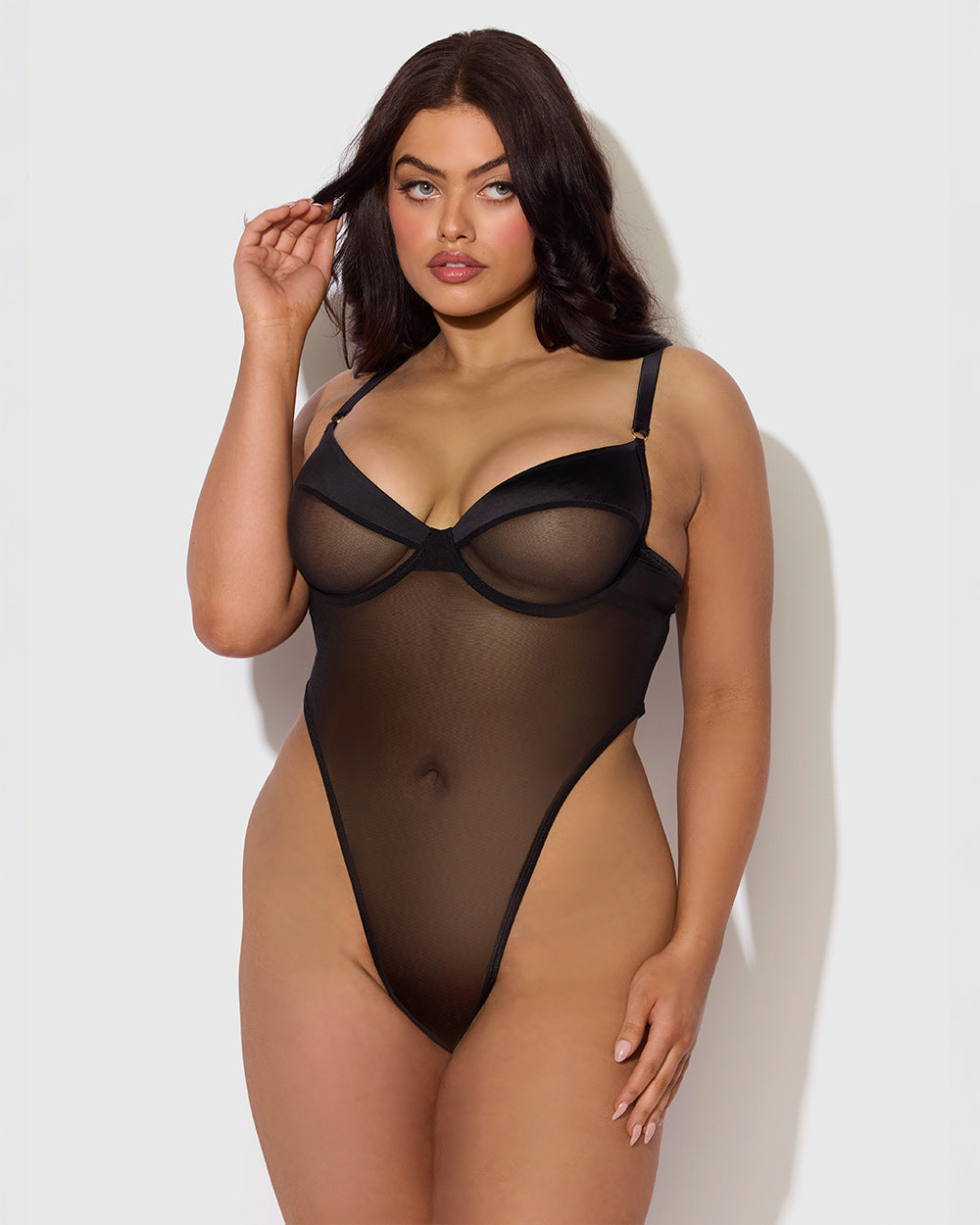 H.O.D. Raquel Mesh and Silky Micro Underwire Bodysuit