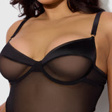 H.O.D. Raquel Mesh and Silky Micro Underwire Bodysuit