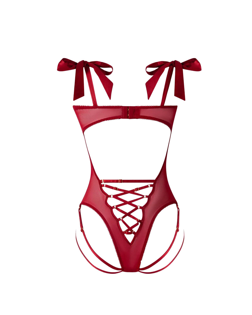 Rosalie Rouge Strappy Lace Teddy