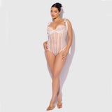 Rosalie White Strappy Lace Teddy