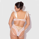 Rosalie White Strappy Lace Teddy
