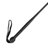 A close-up of the handle of the black stockroom essentials braided crop is shown on a white background