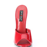 Red Patent Leather Peep Toe Heels, Domina-101