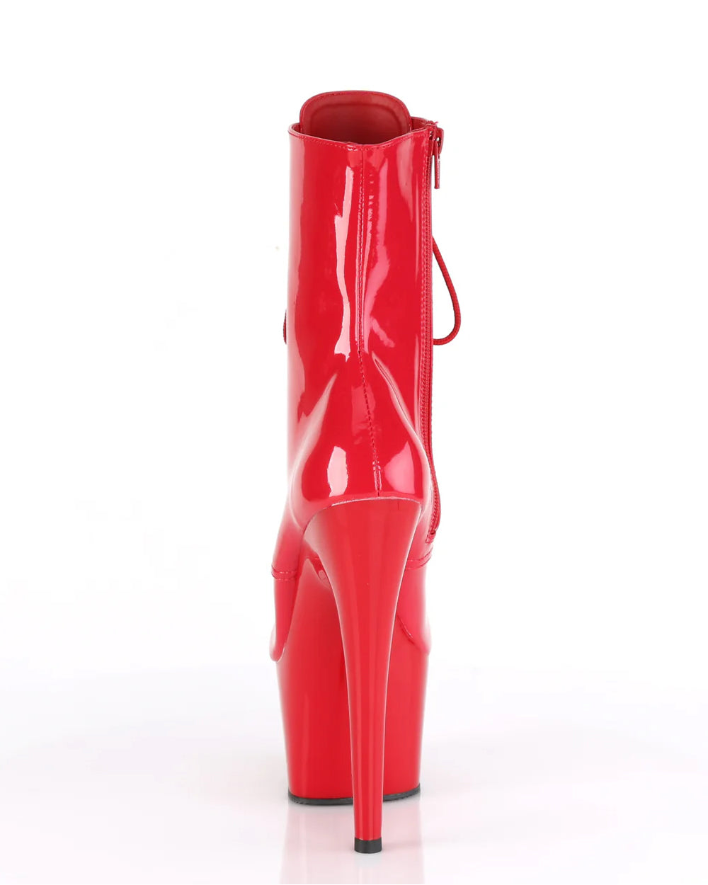 Red high-heeled boot on a white background