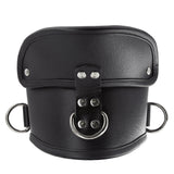 The Deluxe Padded Leather Posture Collar is shown from the front against a blank background.
