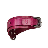 The back of the Neon Coyotes nova bordeaux collar is shown on a white background