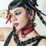 Nova Leather Collar in Bordeaux